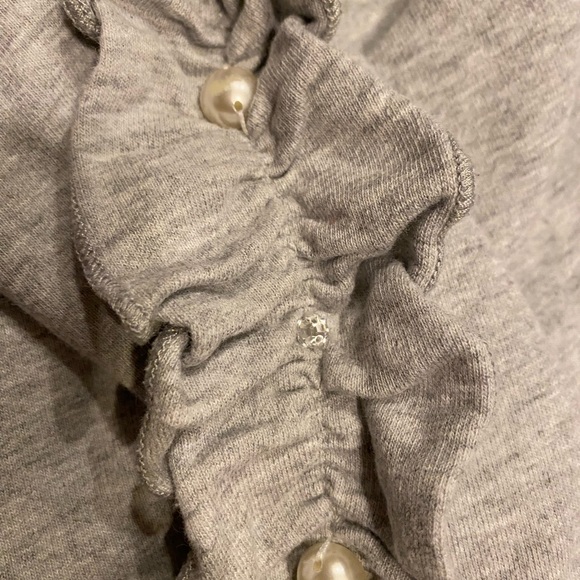 Bebe Girls Ruffle Trim Drop Sleeves Sweatshirt Halter Gray - Picture 12 of 13